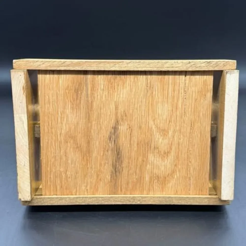 Vintage Wooden 6-Compartment Bottle Caddy
